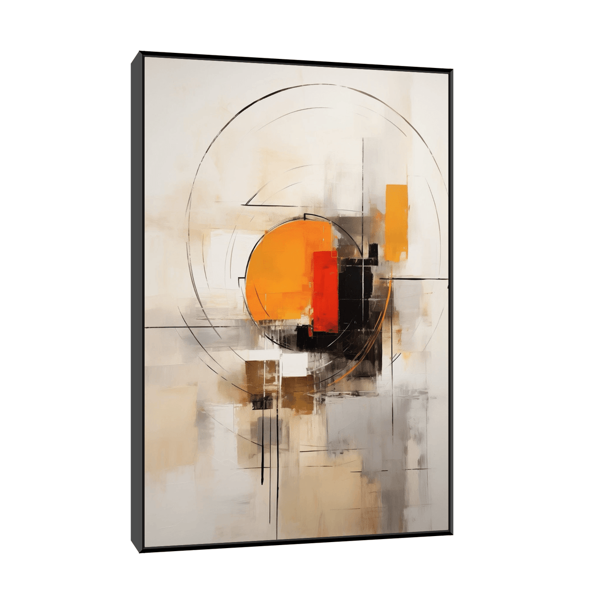 Orange circle unravel - ArtDeco Canvas