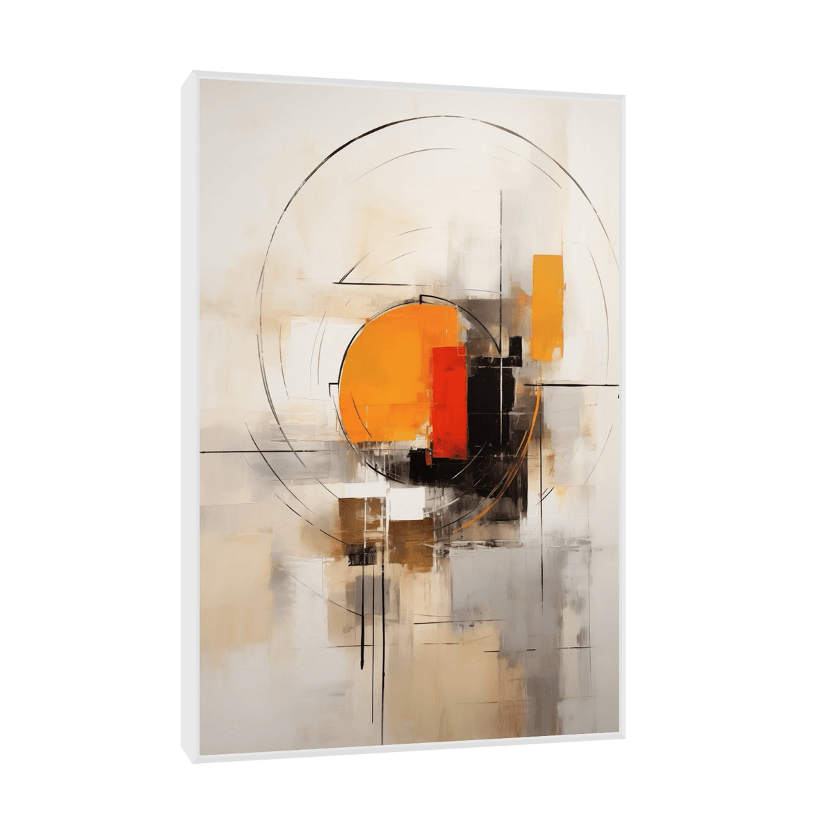 Orange circle unravel - ArtDeco Canvas