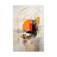 Orange circle unravel - ArtDeco Canvas