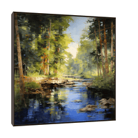 Peaceful river roaming the woodland - ArtDeco Canvas