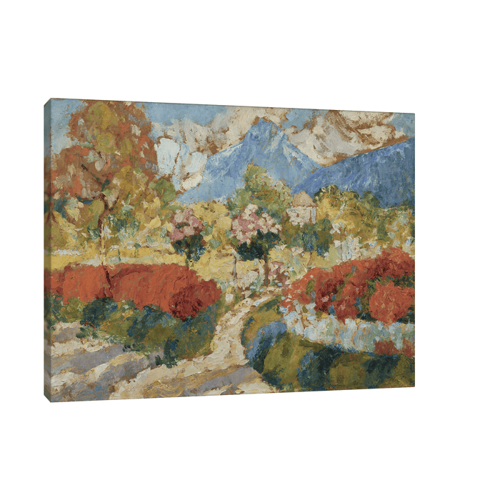 Pigeonnier dans un massif de fleurs, Victor Charreton - ArtDeco Canvas