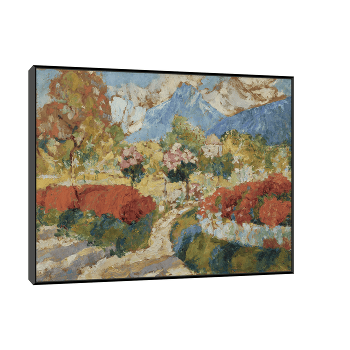 Pigeonnier dans un massif de fleurs, Victor Charreton - ArtDeco Canvas