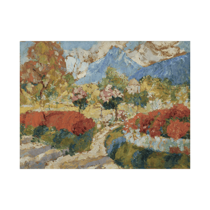 Pigeonnier dans un massif de fleurs, Victor Charreton - ArtDeco Canvas