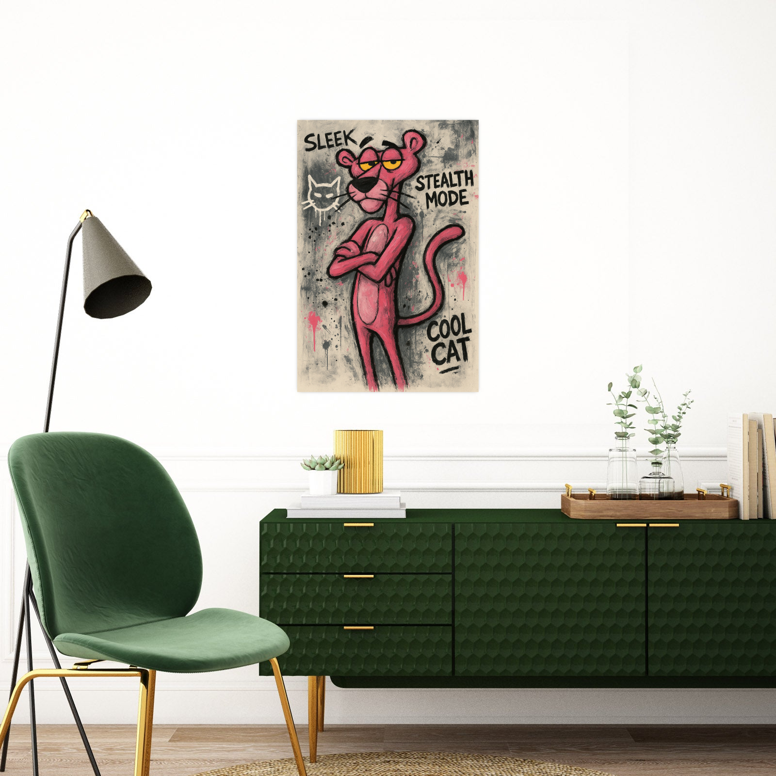 Pink Panther Wall Art – Cool Cat Graffiti Style Poster