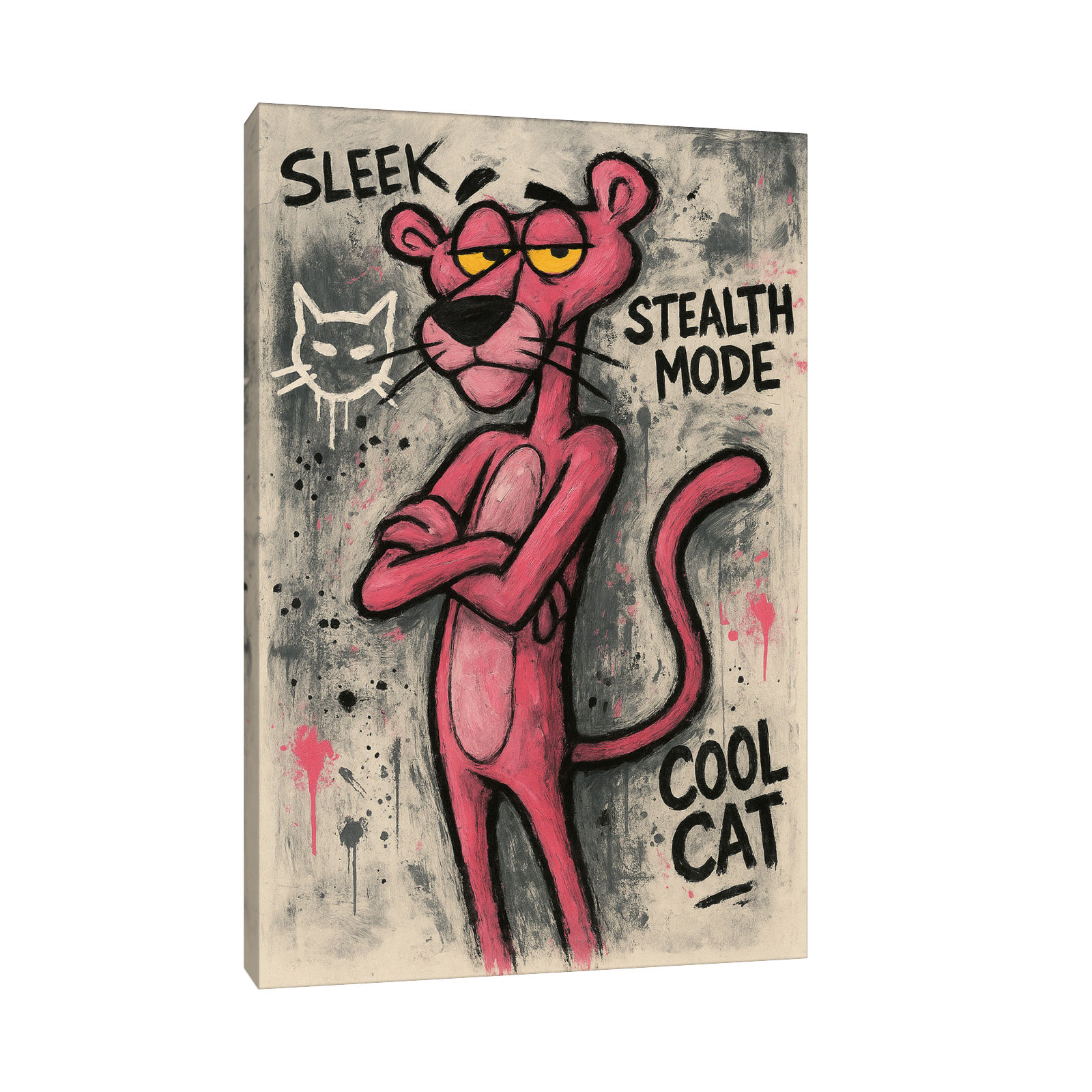 Pink Panther Wall Art – Cool Cat Graffiti Style Poster