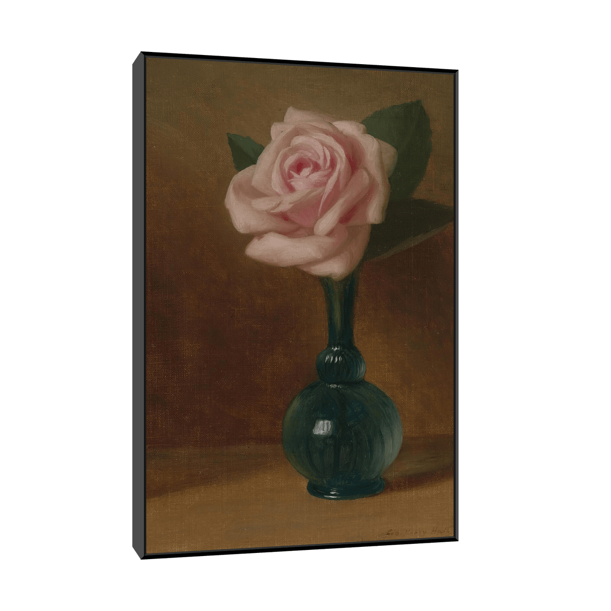Pink Rose In A Green Vas, George Henry Hall - ArtDeco Canvas