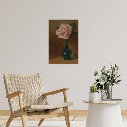 Pink Rose In A Green Vas, George Henry Hall - ArtDeco Canvas