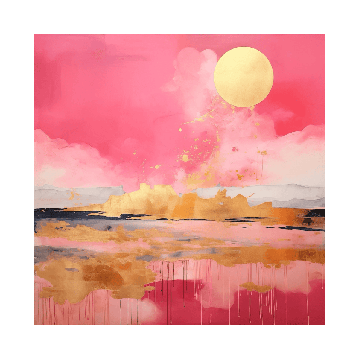 Pink eruption - ArtDeco Canvas