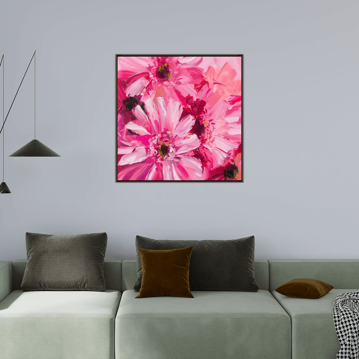 Pink flowers - ArtDeco Canvas