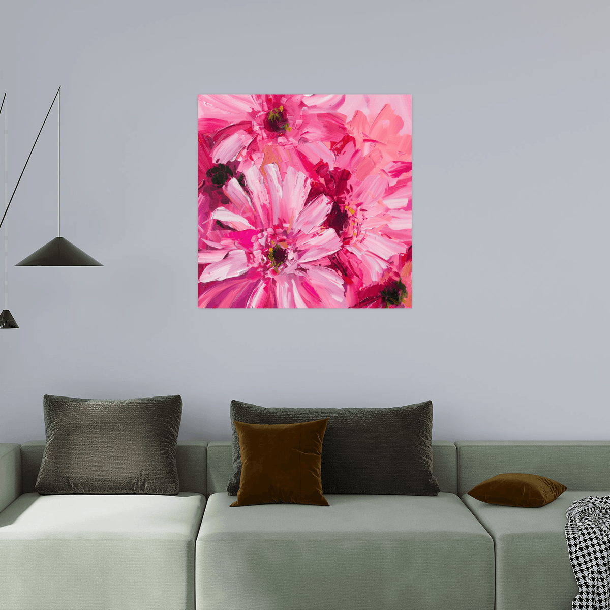 Pink flowers - ArtDeco Canvas