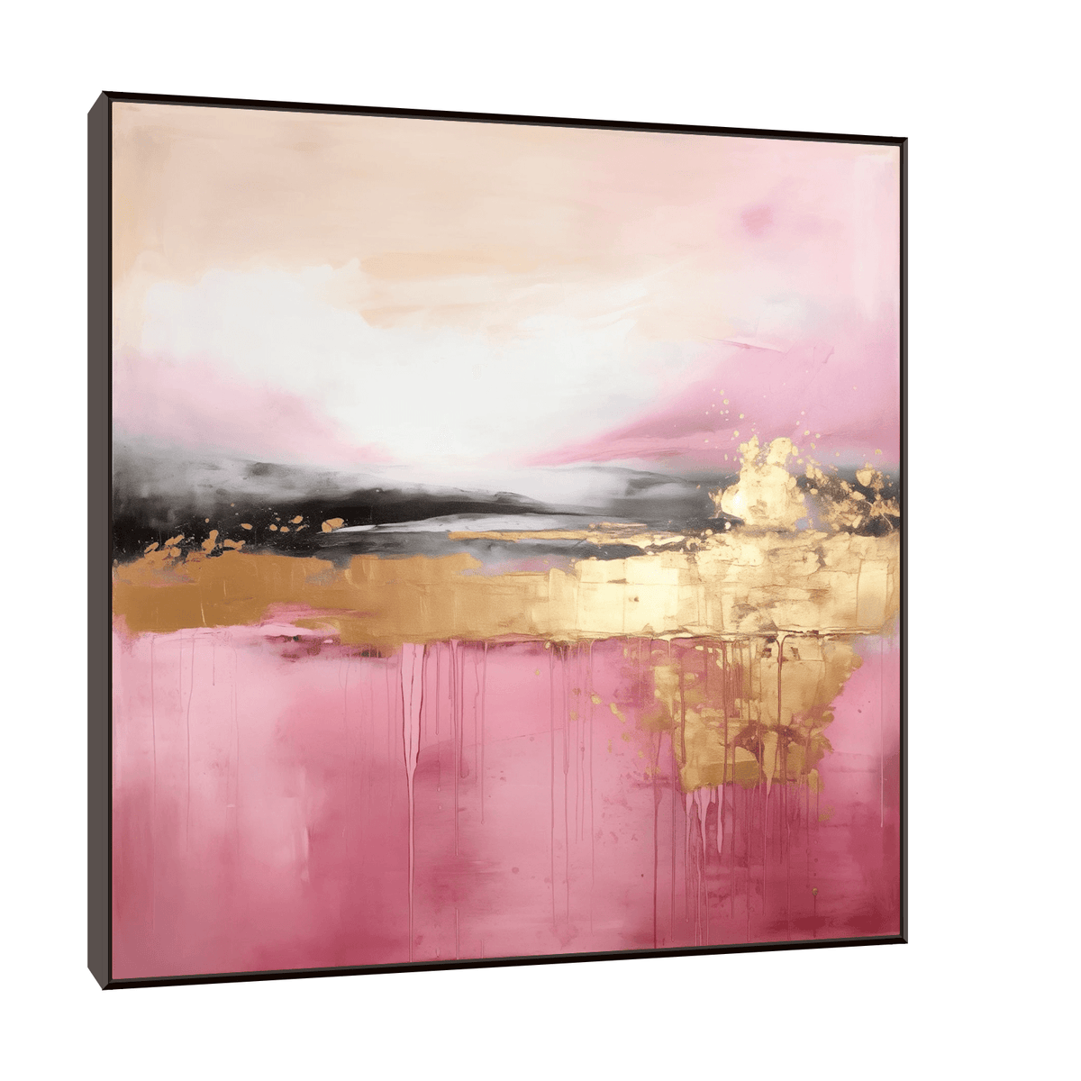 Pink lake sundown - ArtDeco Canvas