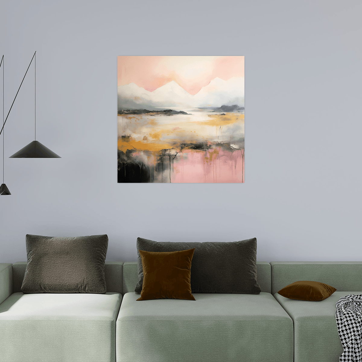 Pink reflections in the valley - ArtDeco Canvas