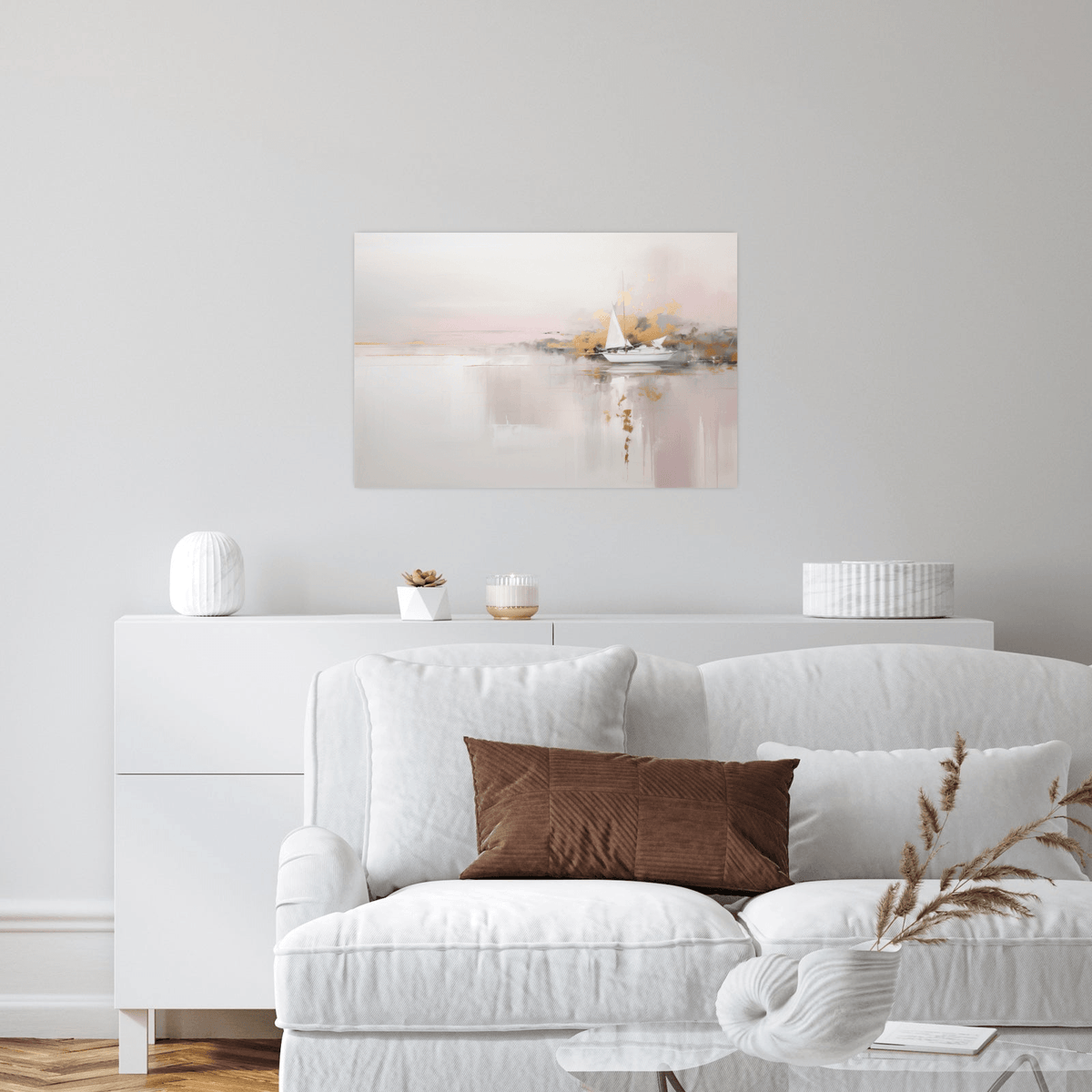 Pink sunset horizon - ArtDeco Canvas