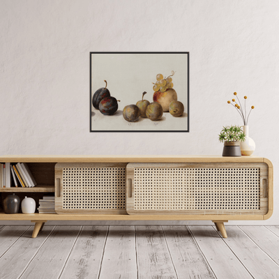Plums, Peach And Grapes, Helen Searle - ArtDeco Canvas