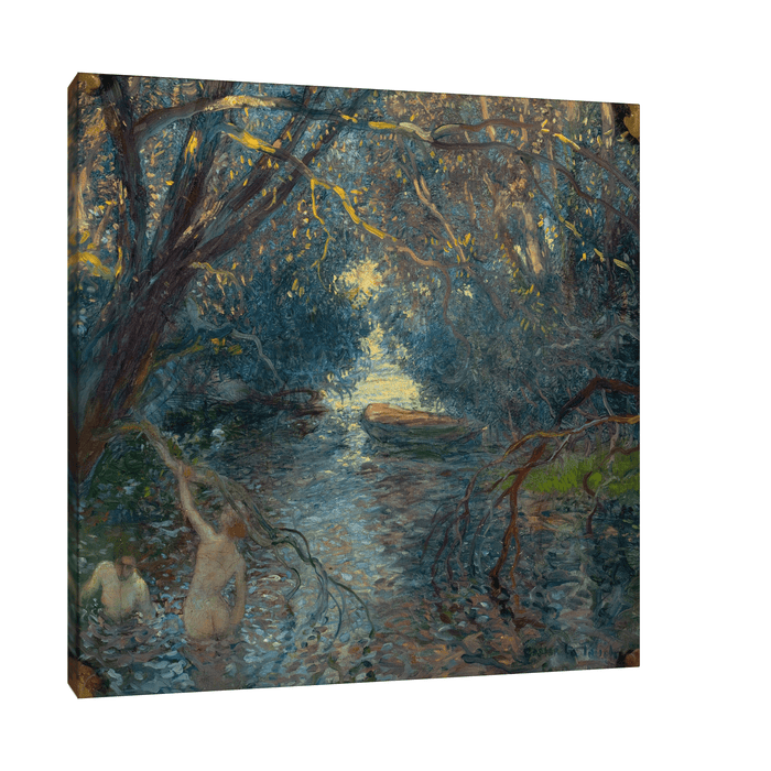 Pond, Bathers, Canoe, Gaston La Touche - ArtDeco Canvas