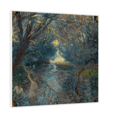 Pond, Bathers, Canoe, Gaston La Touche - ArtDeco Canvas