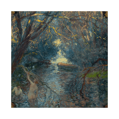 Pond, Bathers, Canoe, Gaston La Touche - ArtDeco Canvas