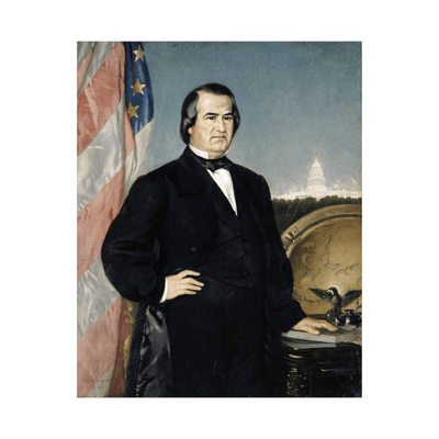 Portrait of the American President Andrew Johnson, Frank Buchser - ArtDeco Canvas