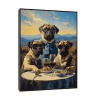 Pugs having fun - ArtDeco Canvas