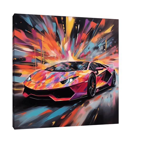 Rainbow blast Lamborghini - ArtDeco Canvas