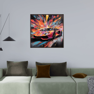 Rainbow blast Lamborghini - ArtDeco Canvas
