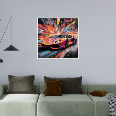 Rainbow blast Lamborghini - ArtDeco Canvas