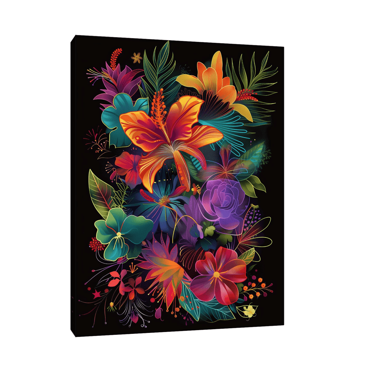 Rainbow flowers - ArtDeco Canvas