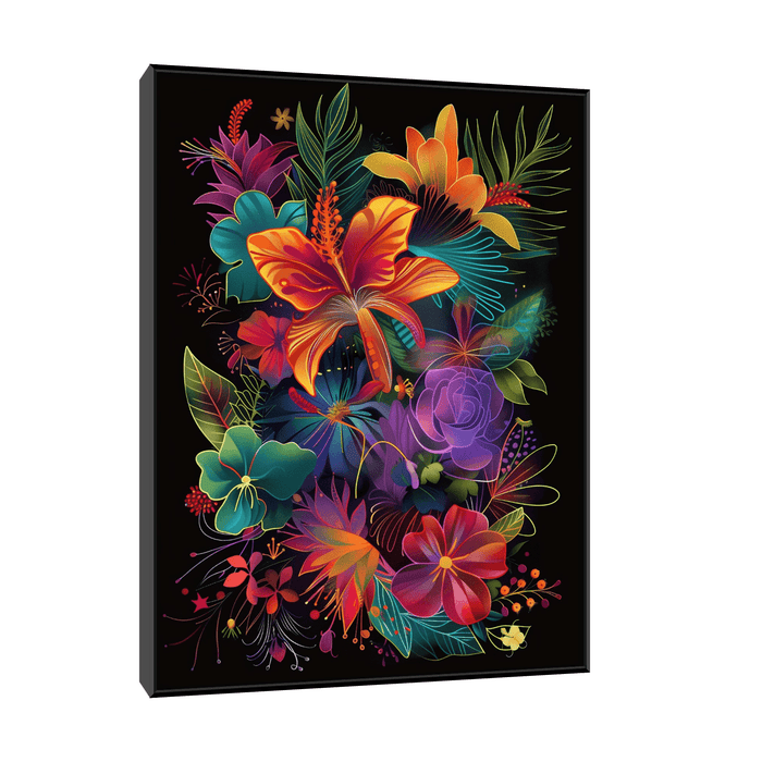 Rainbow flowers - ArtDeco Canvas