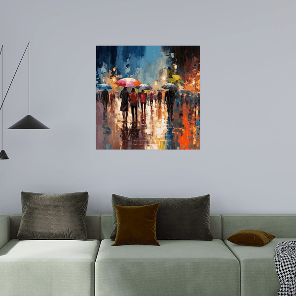 Rainy night in the city - ArtDeco Canvas