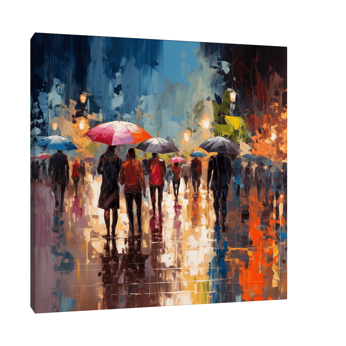 Rainy night in the city - ArtDeco Canvas