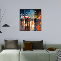 Rainy night in the city - ArtDeco Canvas