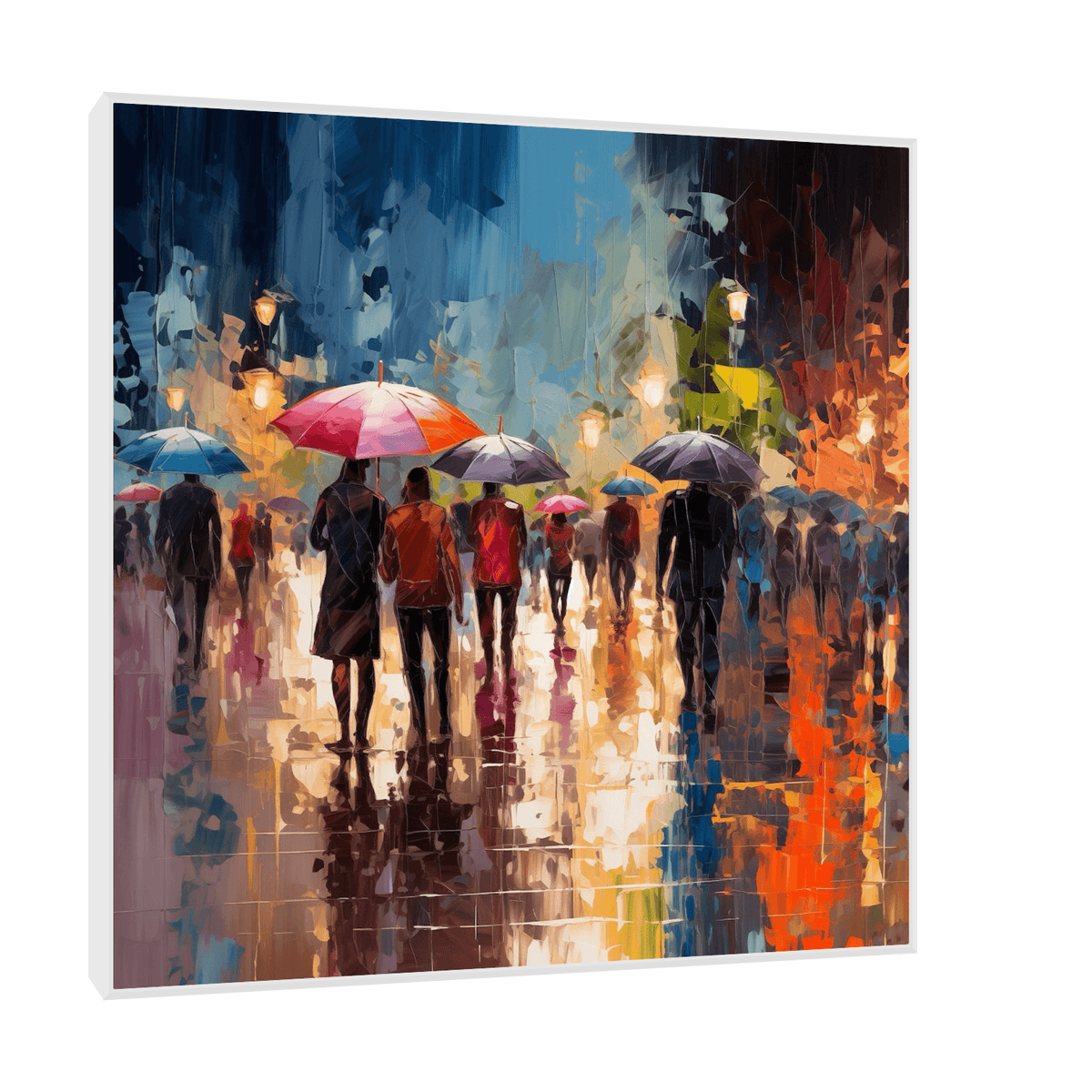 Rainy night in the city - ArtDeco Canvas