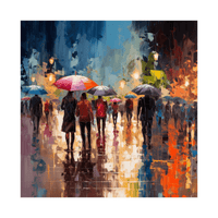 Rainy night in the city - ArtDeco Canvas