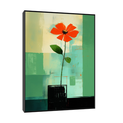 Red flower in the vase