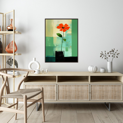 Red flower in the vase