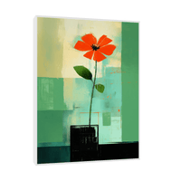 Red flower in the vase - ArtDeco Canvas