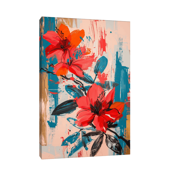 Red flowers - ArtDeco Canvas