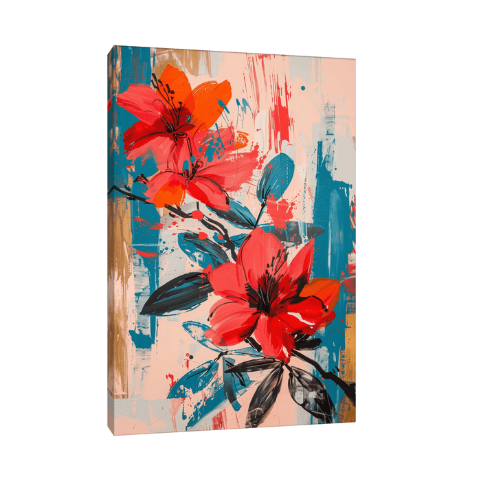 Red flowers - ArtDeco Canvas