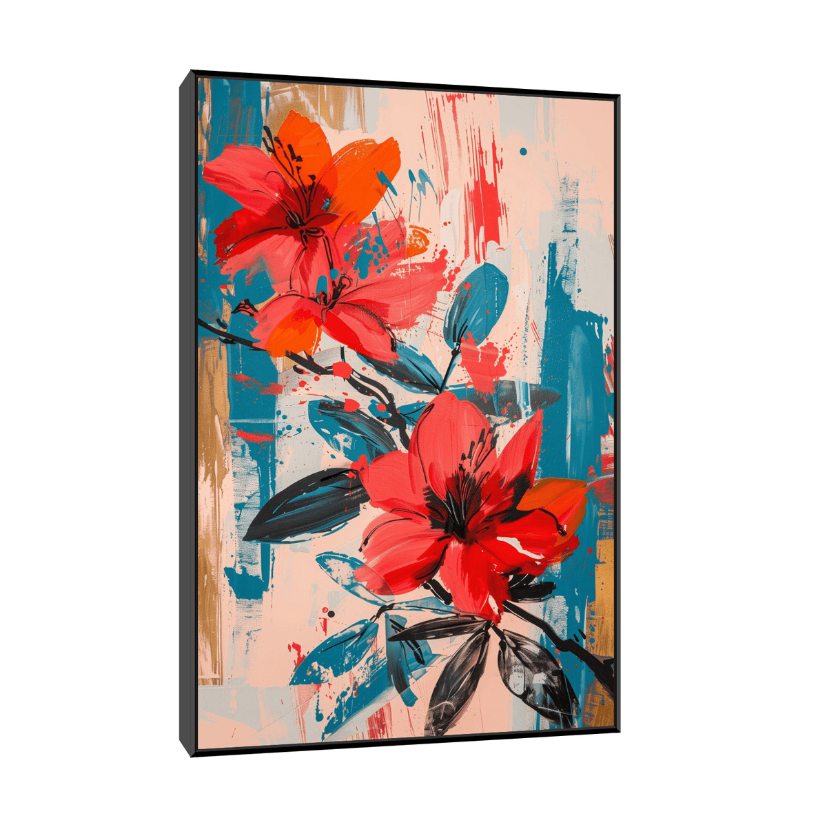 Red flowers - ArtDeco Canvas