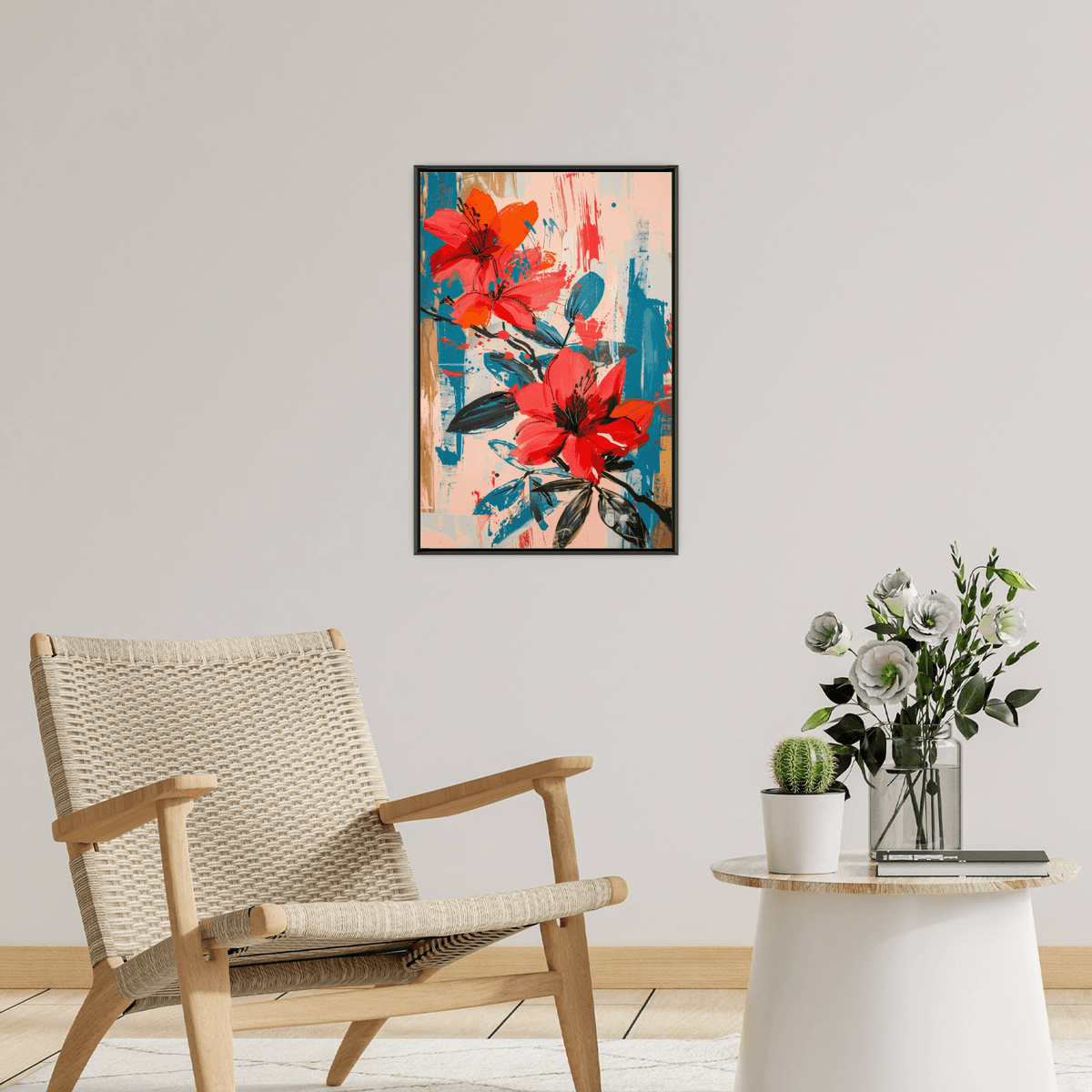 Red flowers - ArtDeco Canvas