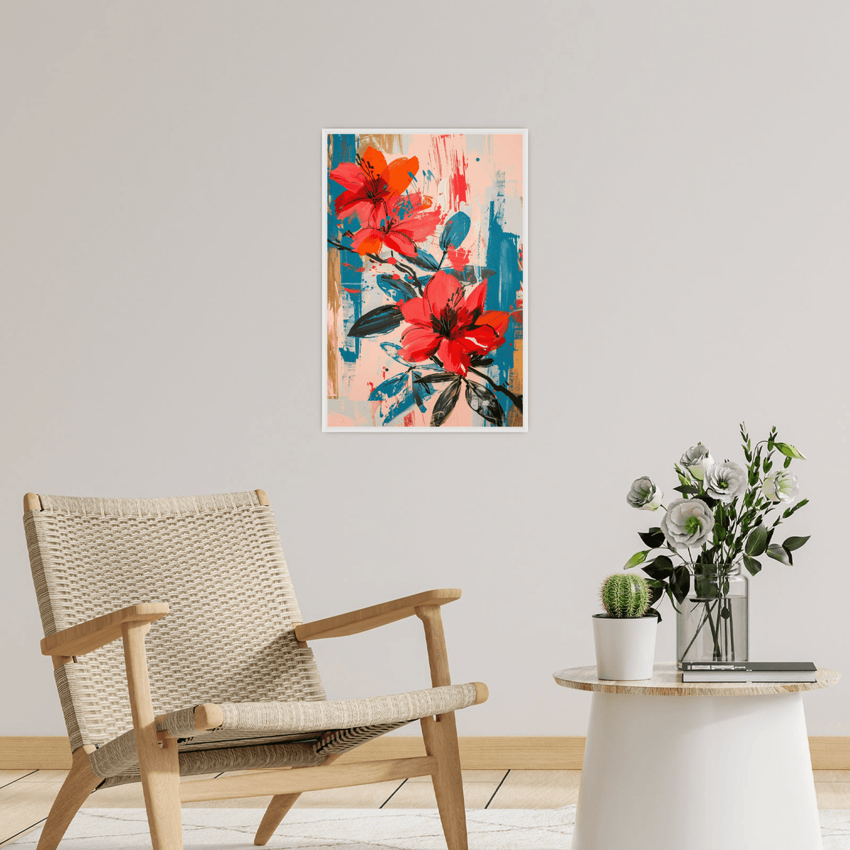 Red flowers - ArtDeco Canvas