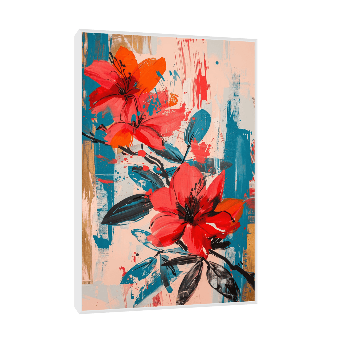 Red flowers - ArtDeco Canvas