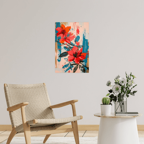 Red flowers - ArtDeco Canvas