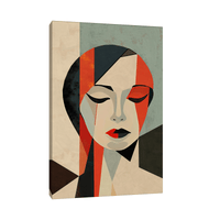 Red portrait - ArtDeco Canvas