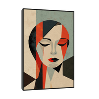 Red portrait - ArtDeco Canvas