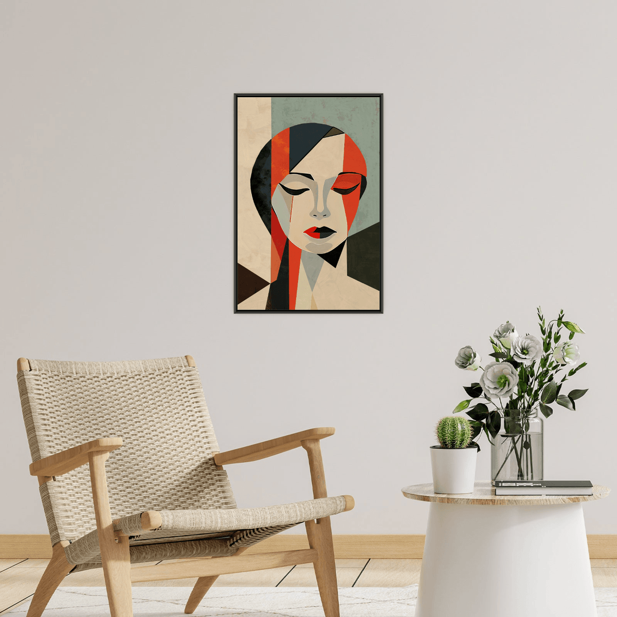 Red portrait - ArtDeco Canvas