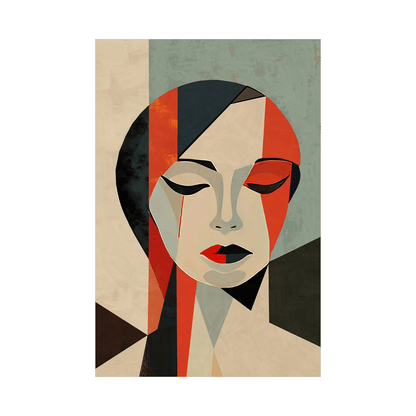 Red portrait - ArtDeco Canvas