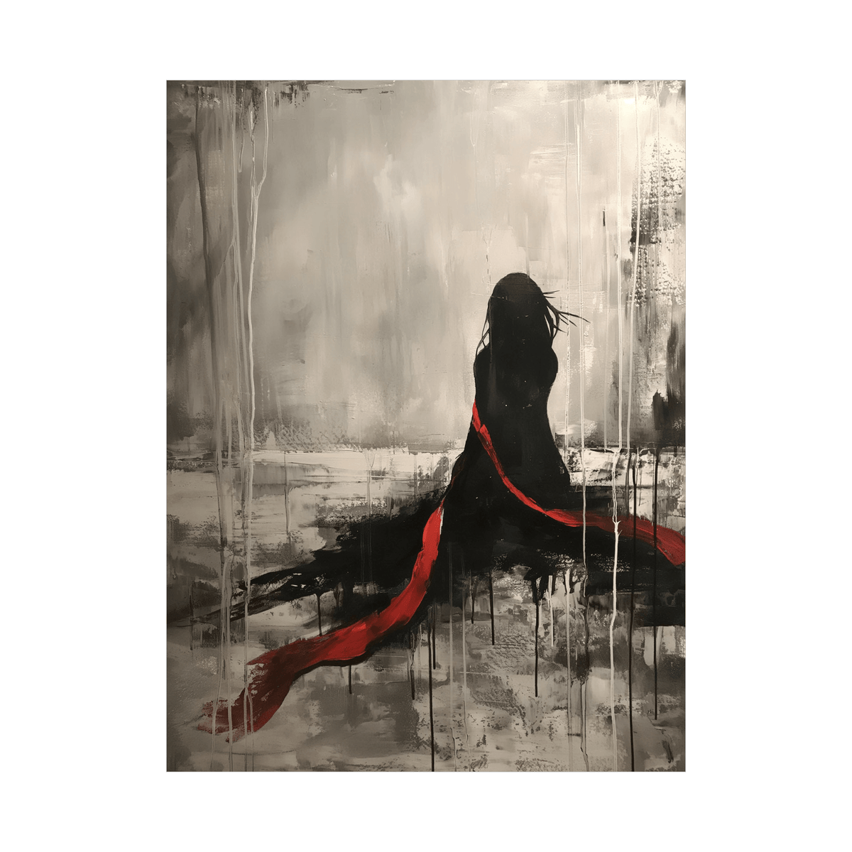 Red scarf - ArtDeco Canvas