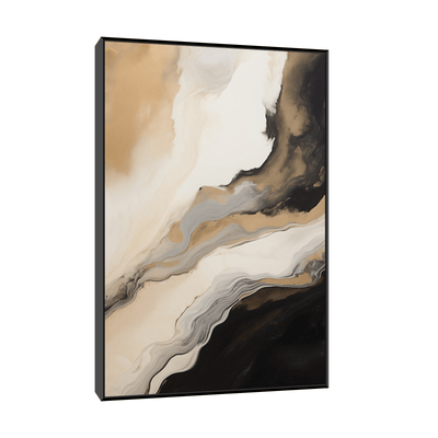 Reflection of the cut rock in gold and beige - ArtDeco Canvas