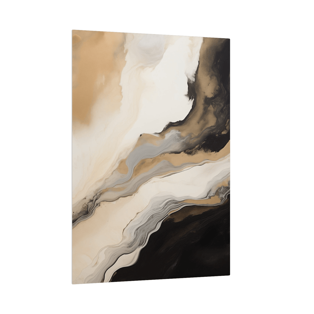 Reflection of the cut rock in gold and beige - ArtDeco Canvas